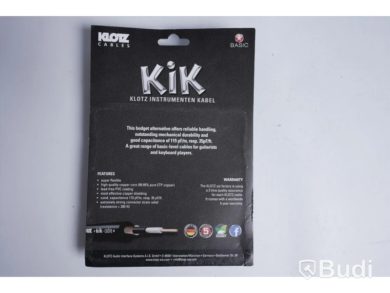 2 st Instrument kablar - KLOTZ - KIKPA030PP, 0,3 m