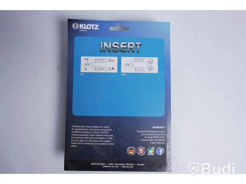 3 st Insert kablar - KLOTZ AY1X-0300, 3 m