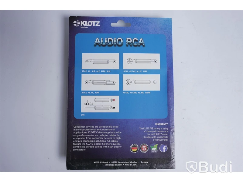 2 st Audio RCA - KLOTZ ALPP015, O,3 m