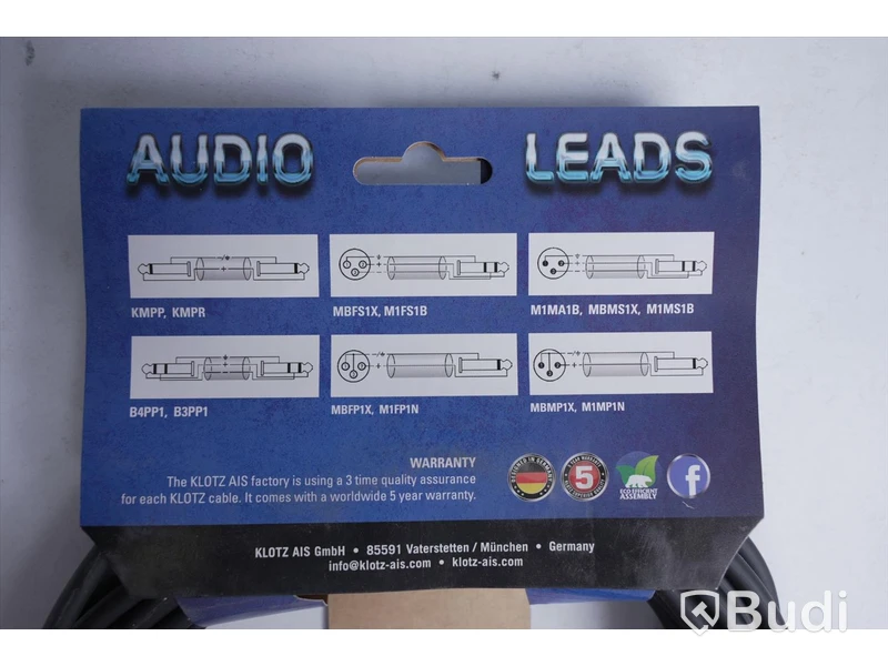 2 st Audio Leads kablar - KLOTZ M1MP1N1000, 10 m