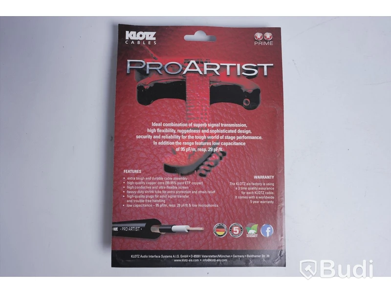 3 st PRO Artist kablar - KLOTZ PROA003RR, O,3 m