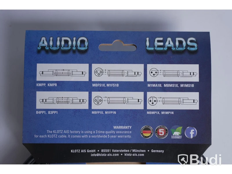 2 st Audio Leads kablar - KLOTZ KMPR0300, 3 m