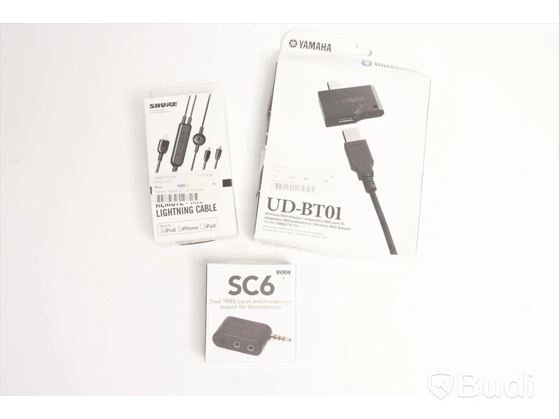 Diverse musikutrustning - Yamaha UD-BT01, Rode SC6, Shure RMCE-LTG