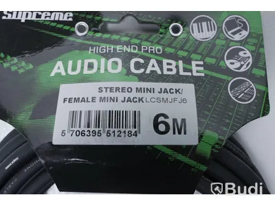 Audio Kabel 2st - Supreme Stereo Mini Jack/Female Mini Jack 6m