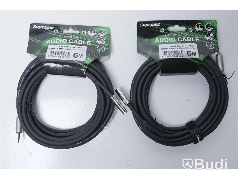 Audio Kabel 2st - Supreme Stereo Mini Jack/Female Mini Jack 6m