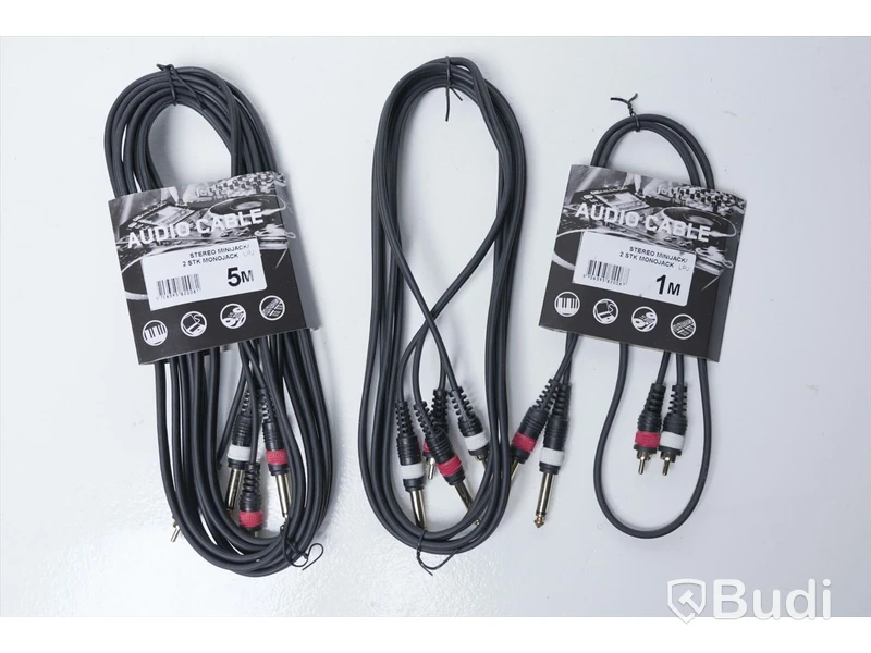 Audio Kabel 3st - Supreme Stereo Minijack/2 STK Monojack, olika längder