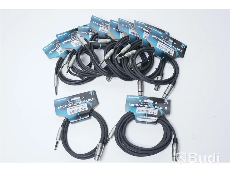 Mikrofonkabel 10st - Supreme XLR Female/Stereo Jack. 2m (9st), 4,5m (1st).