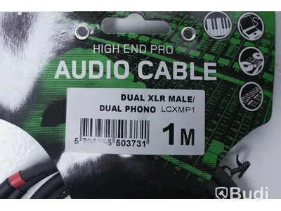 Audio Kabel 3st - Supreme Dual XLR Male/Dual Phono 1m