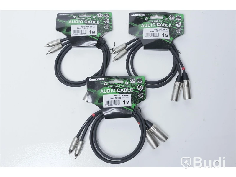 Audio Kabel 3st - Supreme Dual XLR Male/Dual Phono 1m