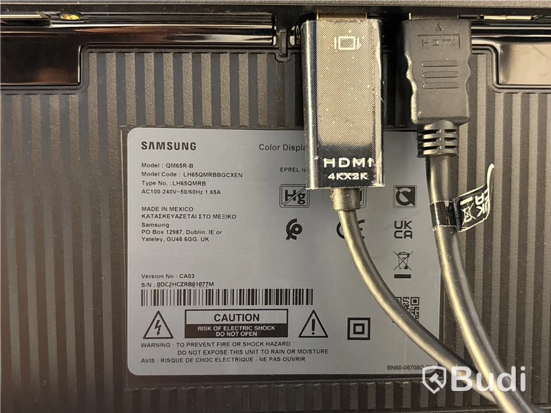 TV-skärm Samsung, QM65R-B, 65 tum 4K UHD inkl. TV-ställ på hjul