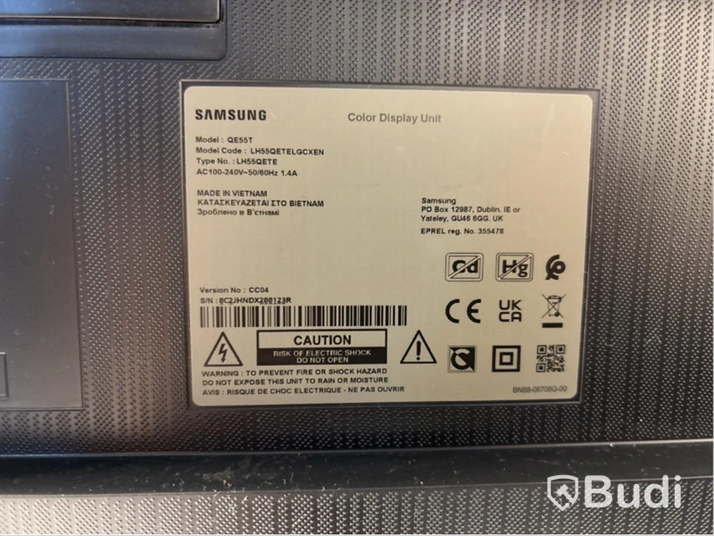 TV-skärm Samsung, QE55T, 55 tum 4K UHD inkl. TV-ställ på hjul