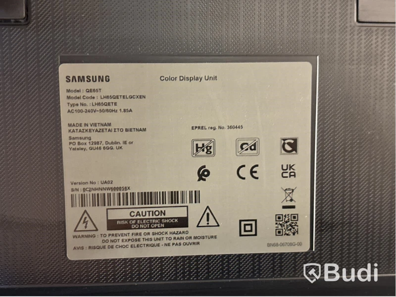 TV-skärm Samsung, QE65T, 65 tum UHD 4K LED inkl. TV-ställ på hjul