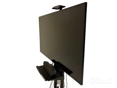 TV-skärm Samsung, QB65R, 65 tum 4K inkl. TV-ställ på hjul och konferenskamera