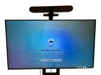 TV-skärm Samsung, QB65R, 65 tum 4K inkl. TV-ställ på hjul och konferenskamera