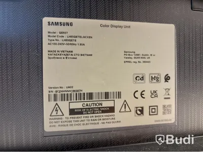 TV-skärm Samsung, QE65T, 65 tum 4K inkl. TV-ställ på hjul och konferenskamera