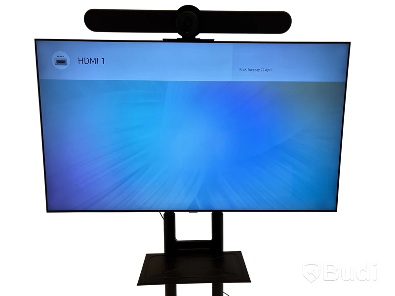 TV-skärm Samsung, QE65T, 65 tum 4K inkl. TV-ställ på hjul och konferenskamera