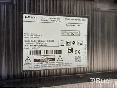 TV-skärm Samsung, UE65N, 65 tum 4K inkl. TV-ställ på hjul och konferenskamera