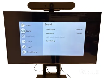 TV-skärm Samsung, UE65N, 65 tum 4K inkl. TV-ställ på hjul och konferenskamera