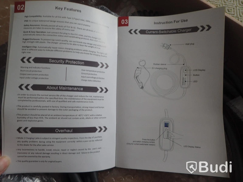 Laddbox för elbil Quick Charge 3.0 mode 2