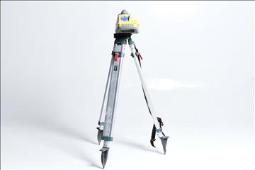 Rotations laser - Spectra Precision LL300, med stativ, Lasermottagare HL450, delbar mätsticka, aluminium rätskiva, lod och mätsticka.