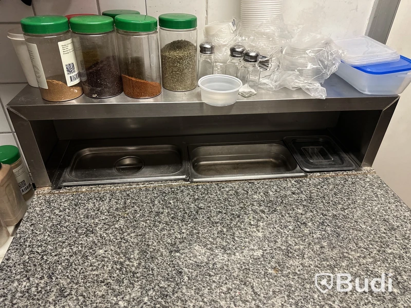Kylbänk med marmorskiva EGM GASTRO med överhylla