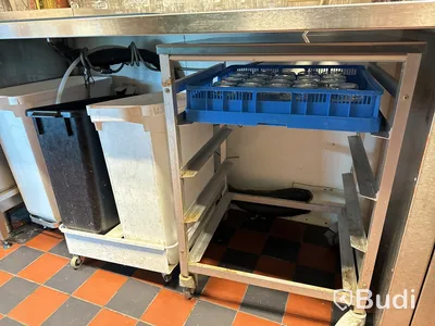 Rostfri diskbänk med Kylbänk och brickställ