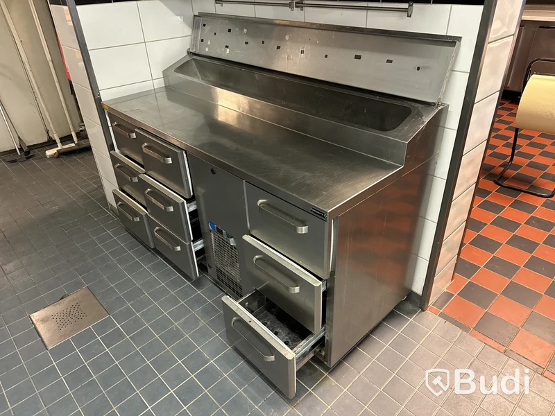 Rostfri kylbänk med 9 st. utdragbara lådor, Coolpart