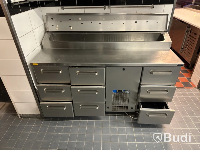 Rostfri kylbänk med 9 st. utdragbara lådor, Coolpart
