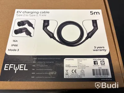 Laddkabel för bil 5 m (ny)