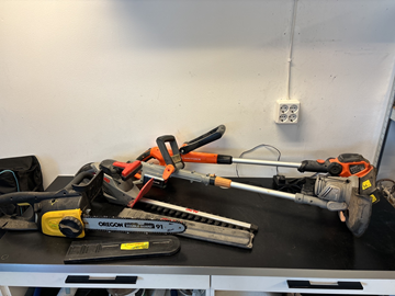 Grästrimmers, häcksax & motorsåg.