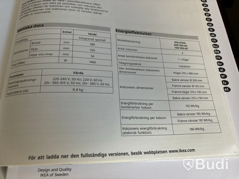 Induktionshäll IKEA Kolstan