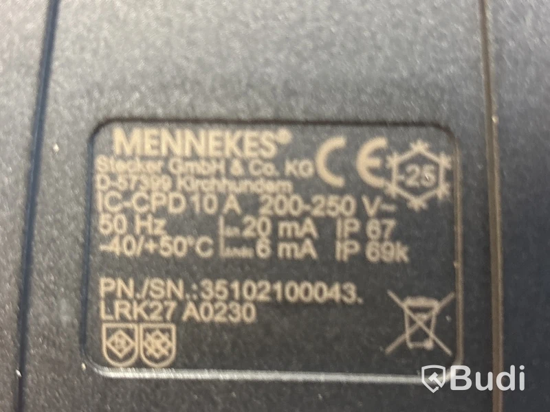 Laddkabel för bil, Mennekes. (Ny)