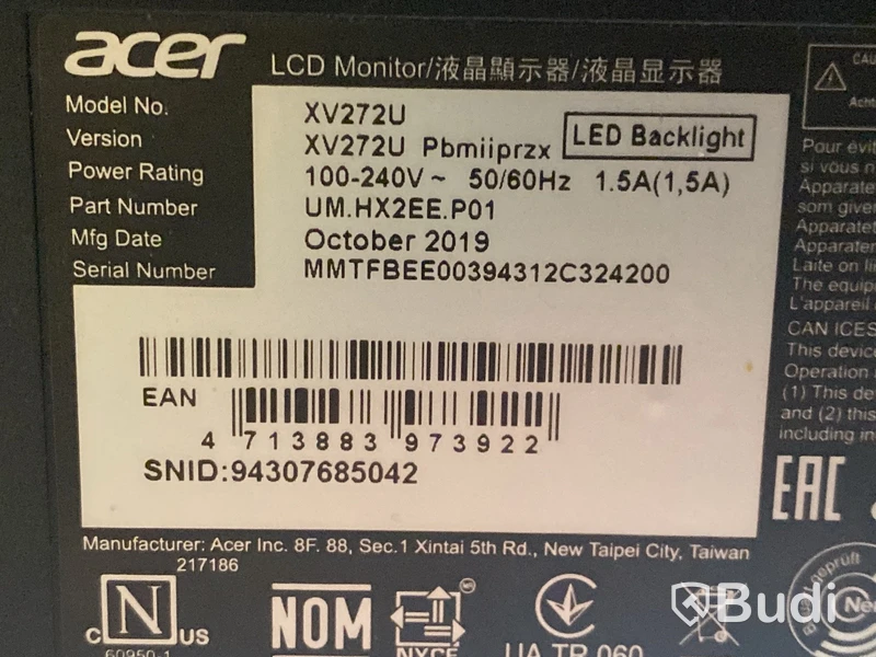 2 st Acer datorskärm 27” med bordsstativ