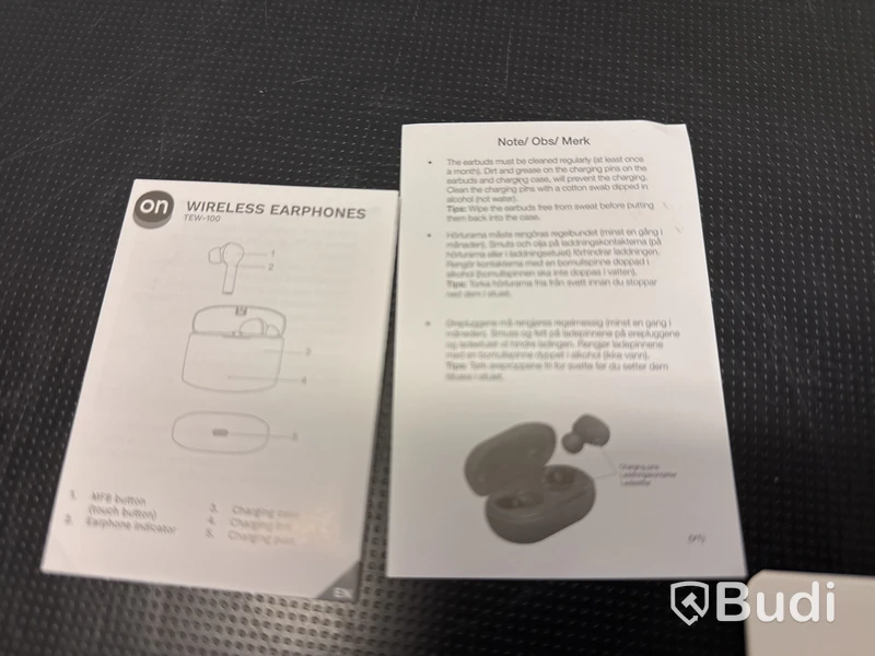 2 st trådlösa hörlurar ON TEW-100 (Nya)