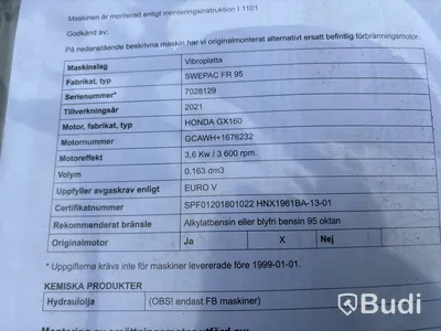 Markvibrator Swepac FR95 -2021