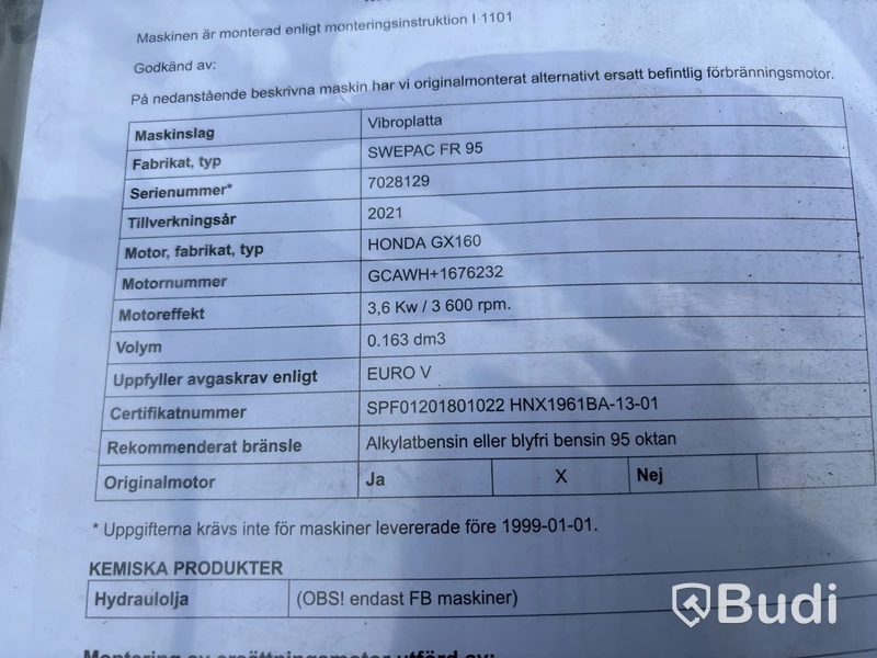 Markvibrator Swepac FR95 -2021