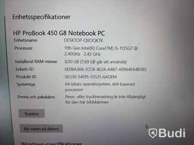 HP Probook med dockningsstation.