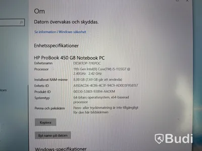 HP Probook med rollermouse & dockningsstation