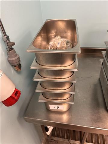 Rostfri kantin 5 st med 5 glass-slevar 