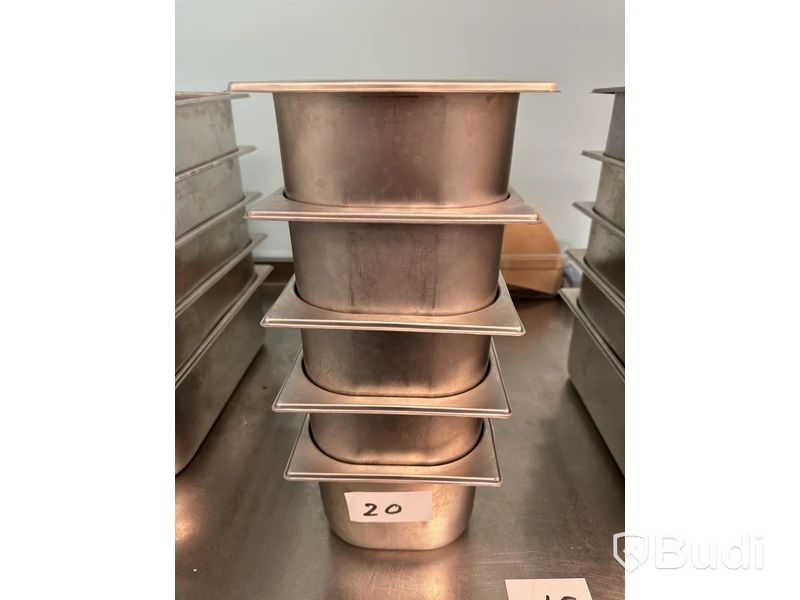 Rostfri kantin 5 st med 5 glass-slevar