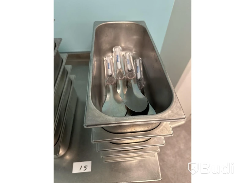 Rostfri kantin 5 st med 5 glass-slevar