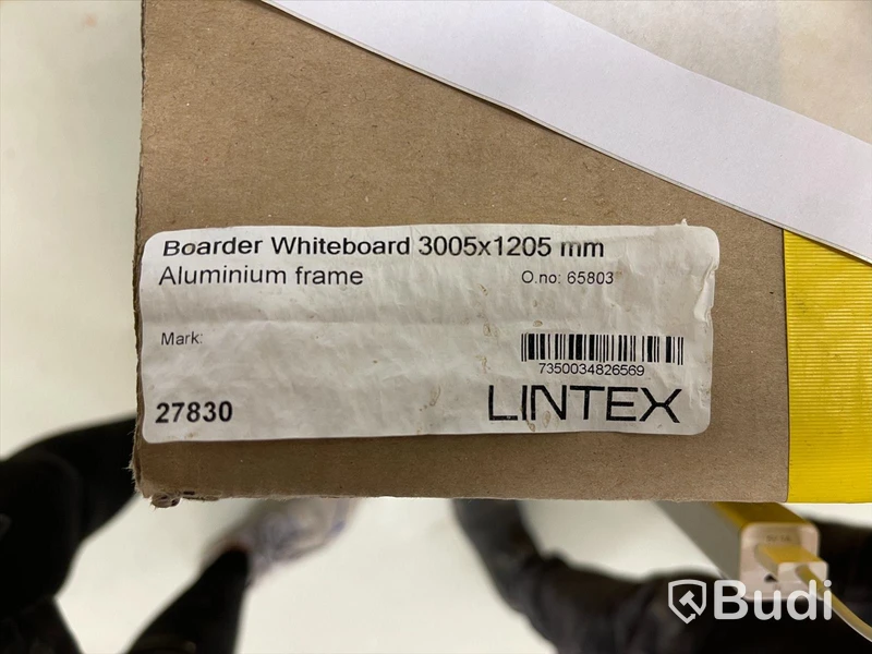 Whiteboard - 1 st. Boarder, aluminium frame, Lintex. 300,5 x 120,5 cm