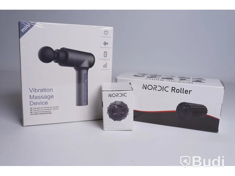 Massagekit - Mini Vibration Massage Device, Nordic Vibrating Massage Ball och Nordic Roller. Ny, Obruten förpackning.