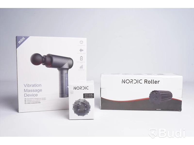 Massagekit - Mini Vibration Massage Device, Nordic Vibrating Massage Ball och Nordic Roller. Ny, Obruten förpackning