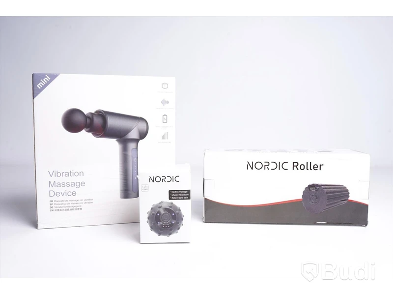 Massagekit - Mini Vibration Massage Device, Nordic Vibrating Massage Ball och Nordic Roller. Ny, Obruten förpackning