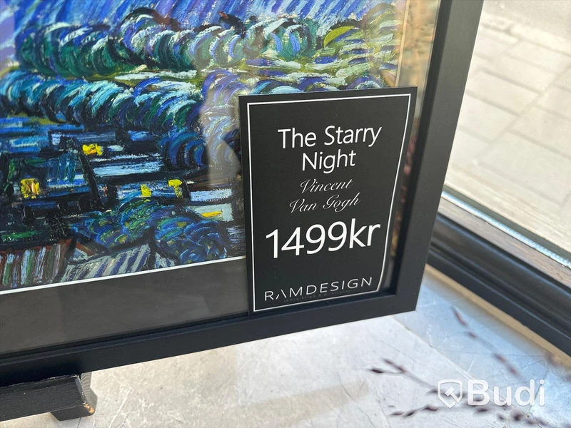 Tavla inramad print, The Starry Night Vincent van Gogh. Ord. pris 1499 kr, 62x69 cm