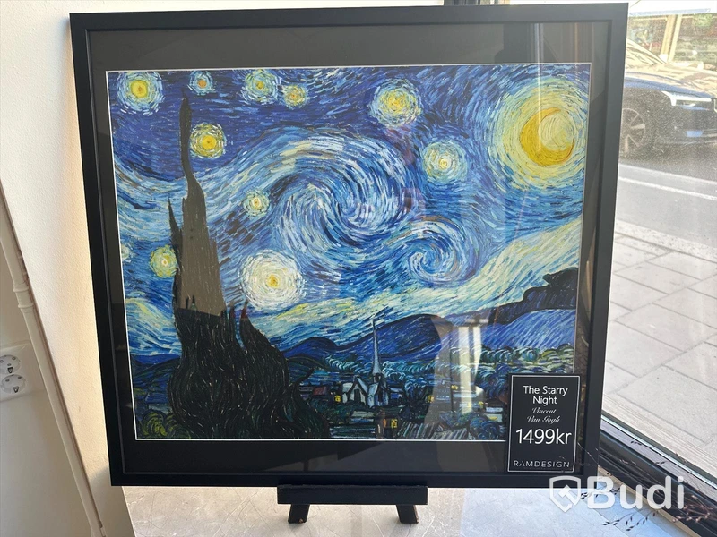 Tavla inramad print, The Starry Night Vincent van Gogh. Ord. pris 1499 kr, 62x69 cm