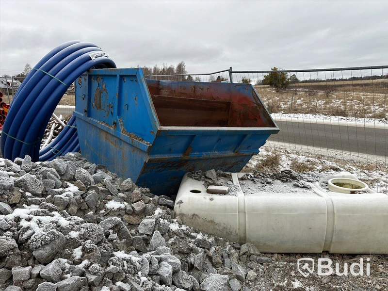 Container Blå 7 m3 för liftdumper med avdelningsvägg för sedimentering t.ex.
