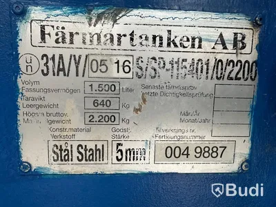 Dieseltank 1500 liter med pump Blå  Inklusive SPILLKAR / Uppsamlingskar se bild