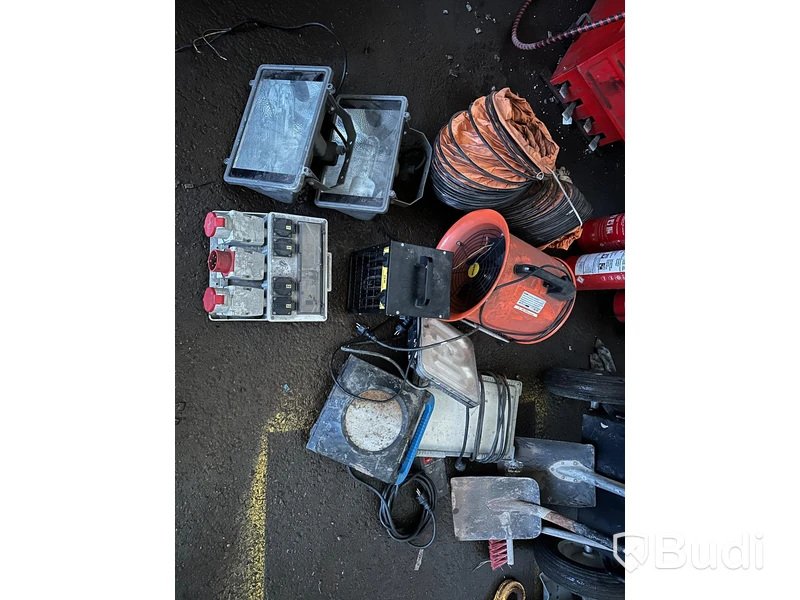 2 kw fläkt, ventfläkt med slang, bygglampor, elcemntral
